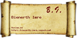 Bienerth Imre névjegykártya